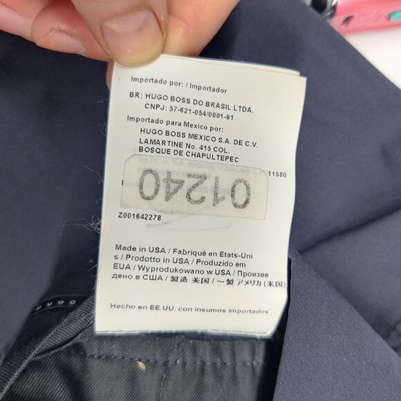 Hugo Boss Virgin Wool Blend Passolini Movie Navy Suit Dress Pants 40R Trousers - Picture 11 of 16